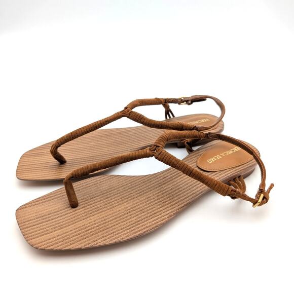 Veronica Beard Amelia Ankle Strap Thong Slingback Sandals Carmel Size US6.5M - Picture 1 of 12